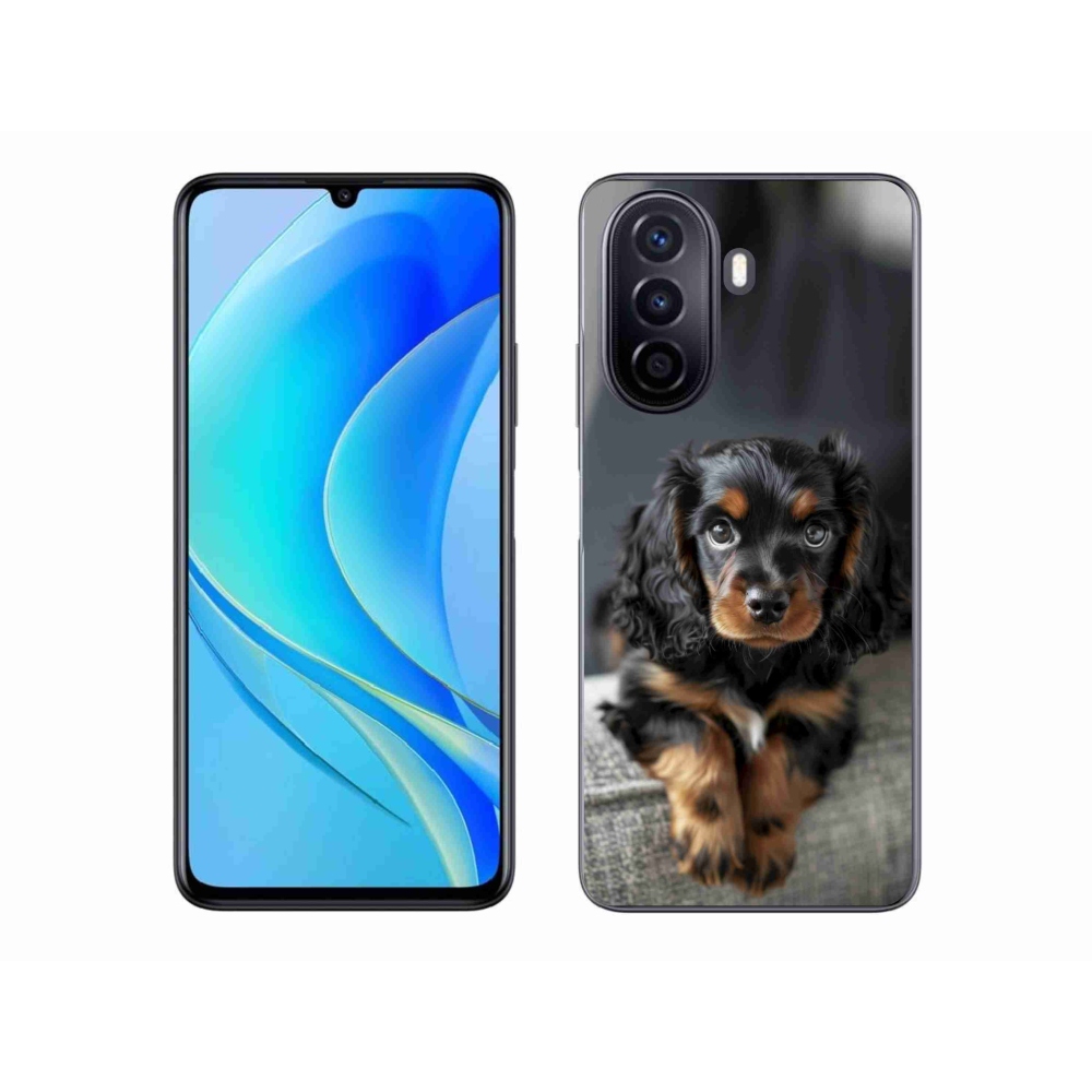 Gelový kryt mmCase na Huawei Nova Y70 - roztomilý dlouhosrstý jezevčík