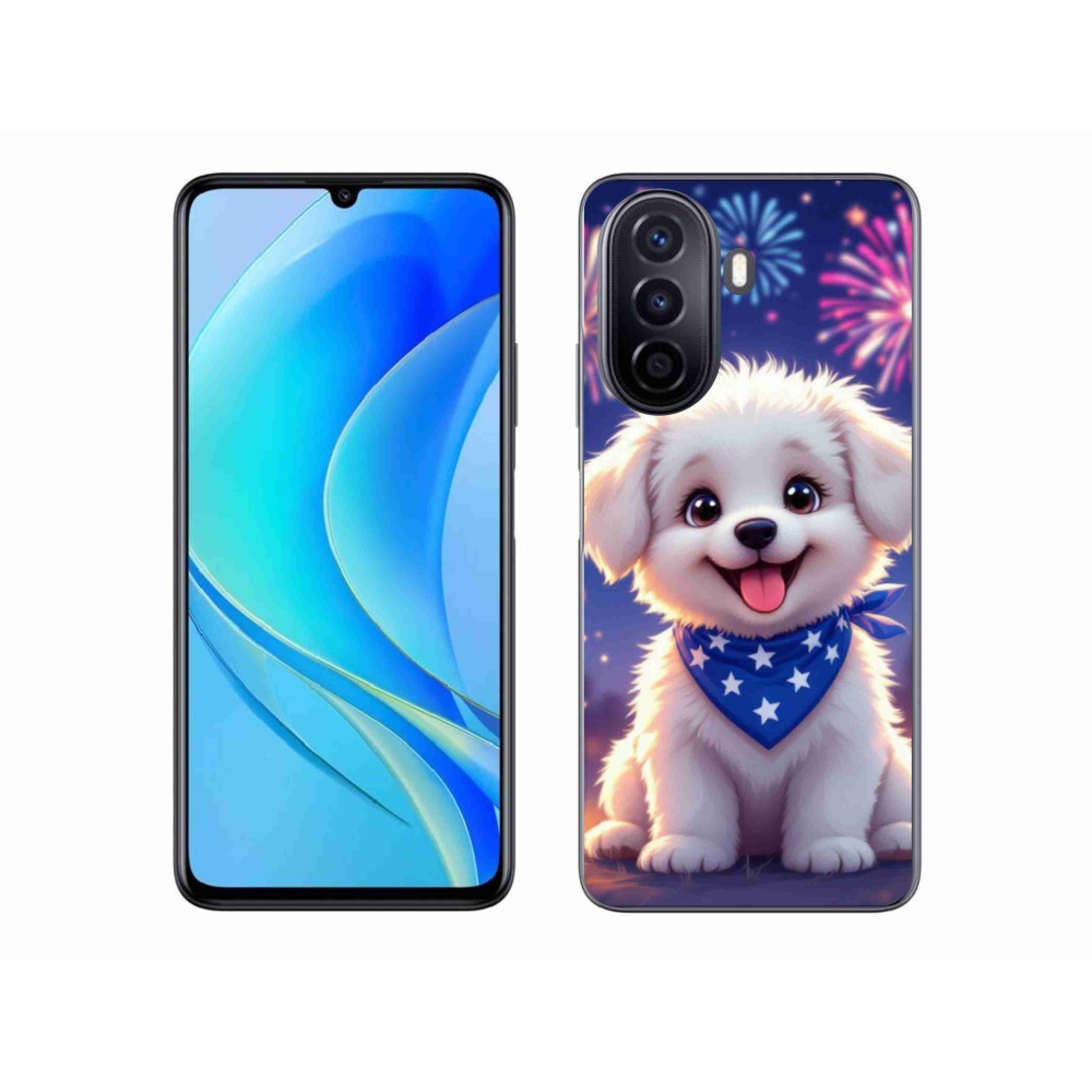 Gelový kryt mmCase na Huawei Nova Y70 - slavnostní štěně