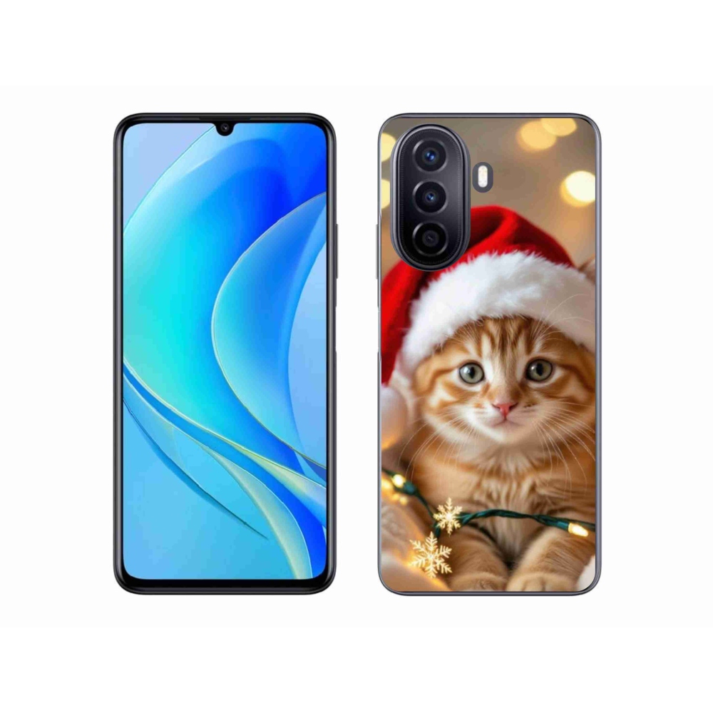 Gelový kryt mmCase na Huawei Nova Y70 - vánoční kotě
