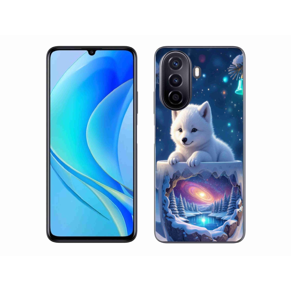 Gelový kryt mmCase na Huawei Nova Y70 - vánoční štěně