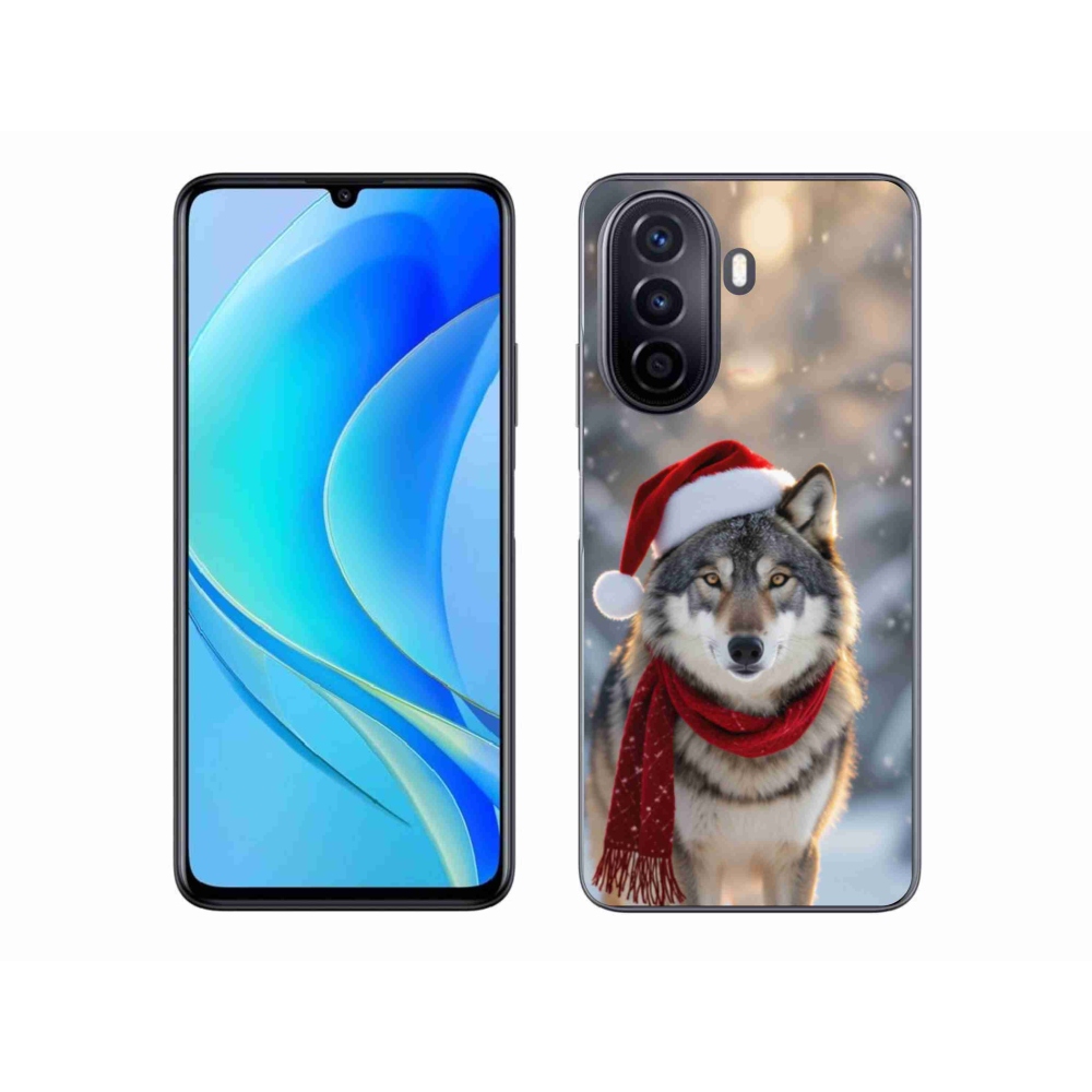 Gelový kryt mmCase na Huawei Nova Y70 - vánoční vlk