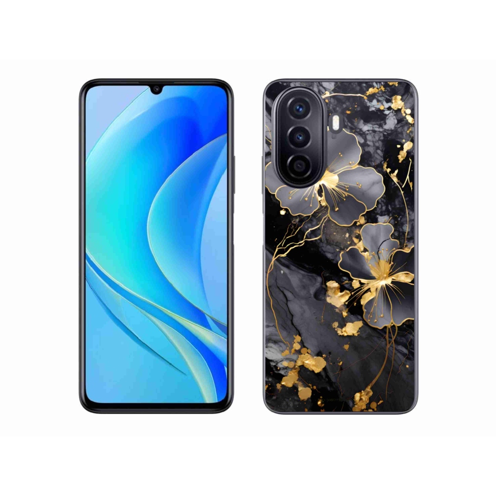 Gelový kryt mmCase na Huawei Nova Y70 - zlaté květy