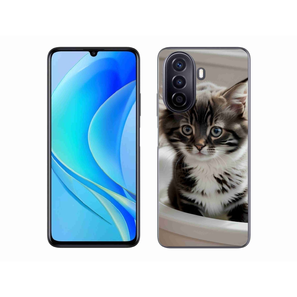 Gelový kryt mmCase na Huawei Nova Y70 - zvědavé kotě