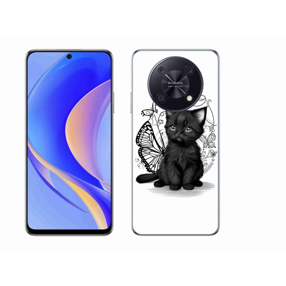 Gelový kryt mmCase na Huawei Nova Y90 - černé kotě