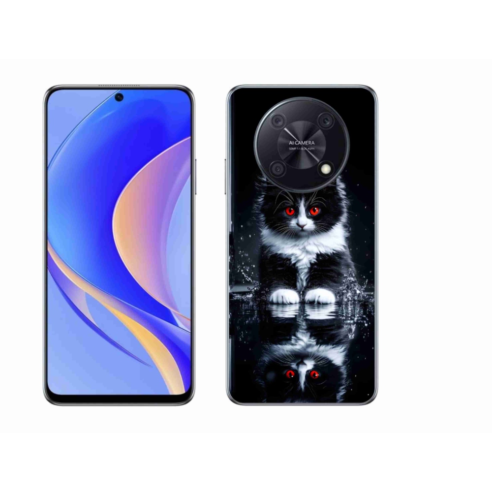 Gelový kryt mmCase na Huawei Nova Y90 - černobílé kotě
