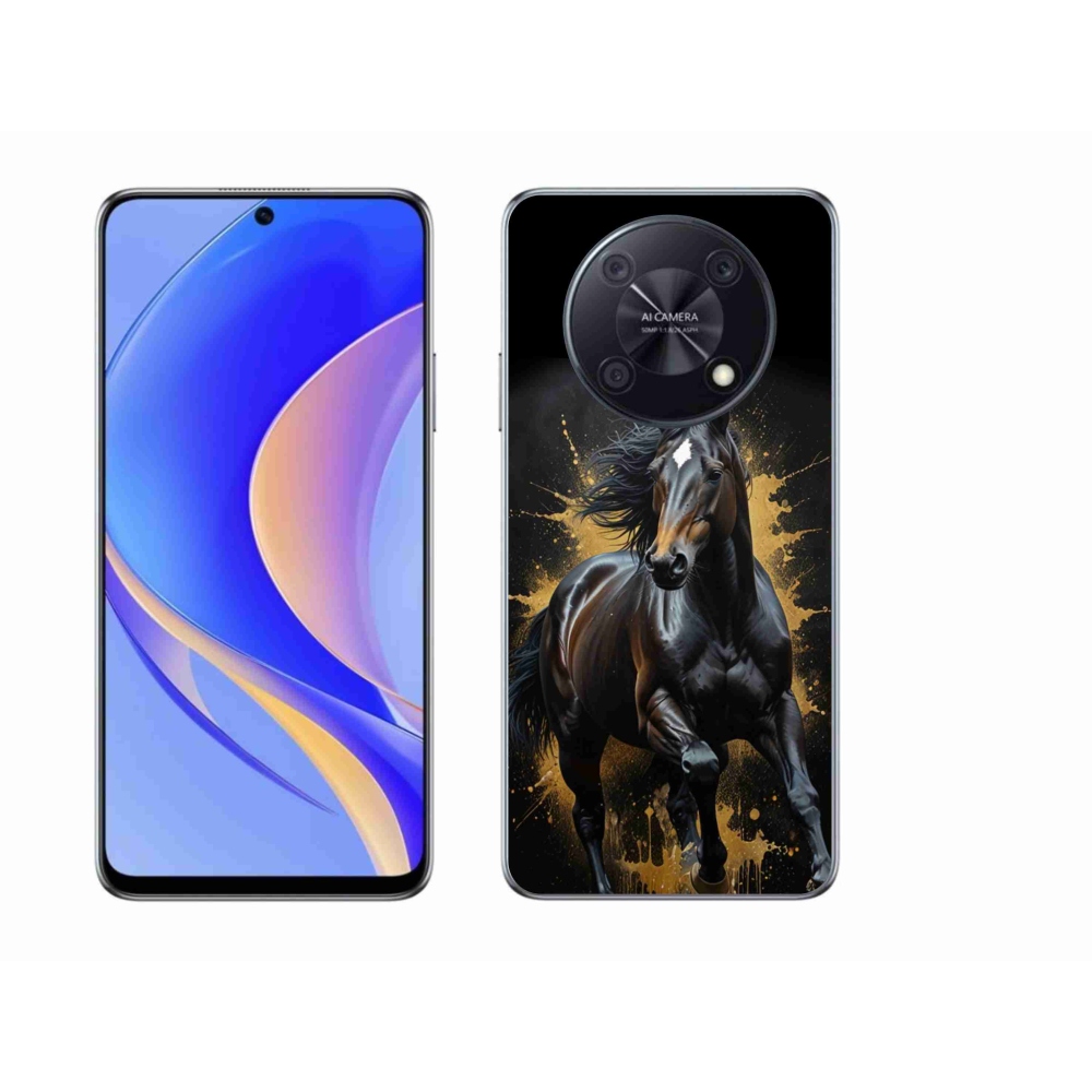 Gelový kryt mmCase na Huawei Nova Y90 - elegantní černý hřebec