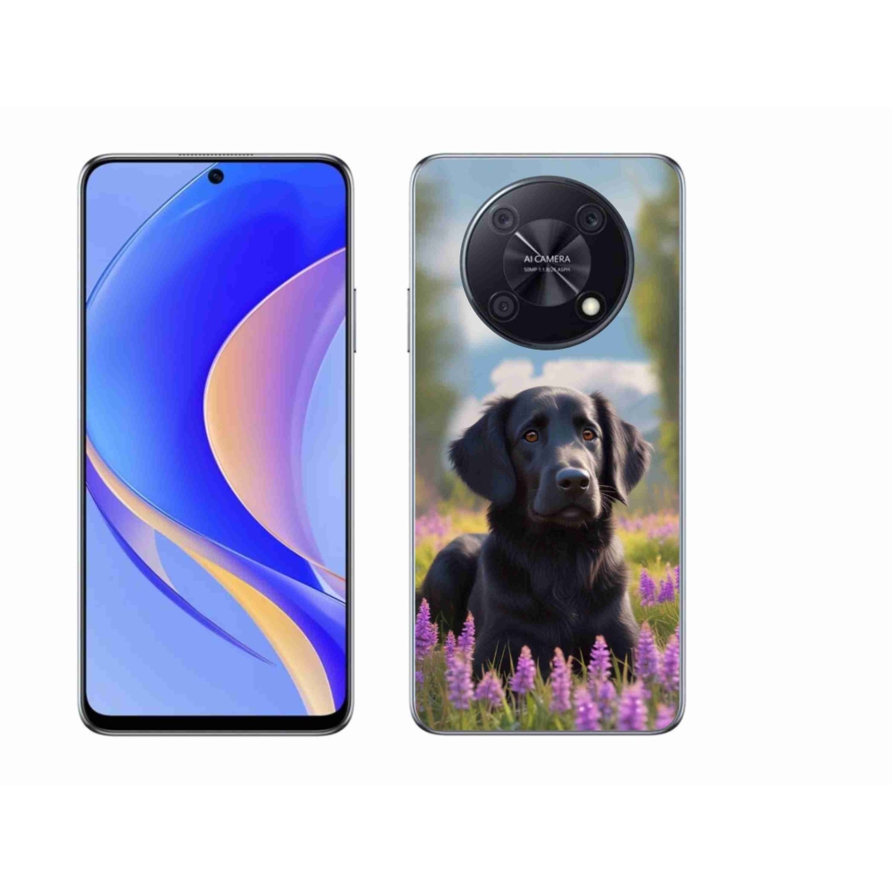 Gelový kryt mmCase na Huawei Nova Y90 - elegantní černý retrívr