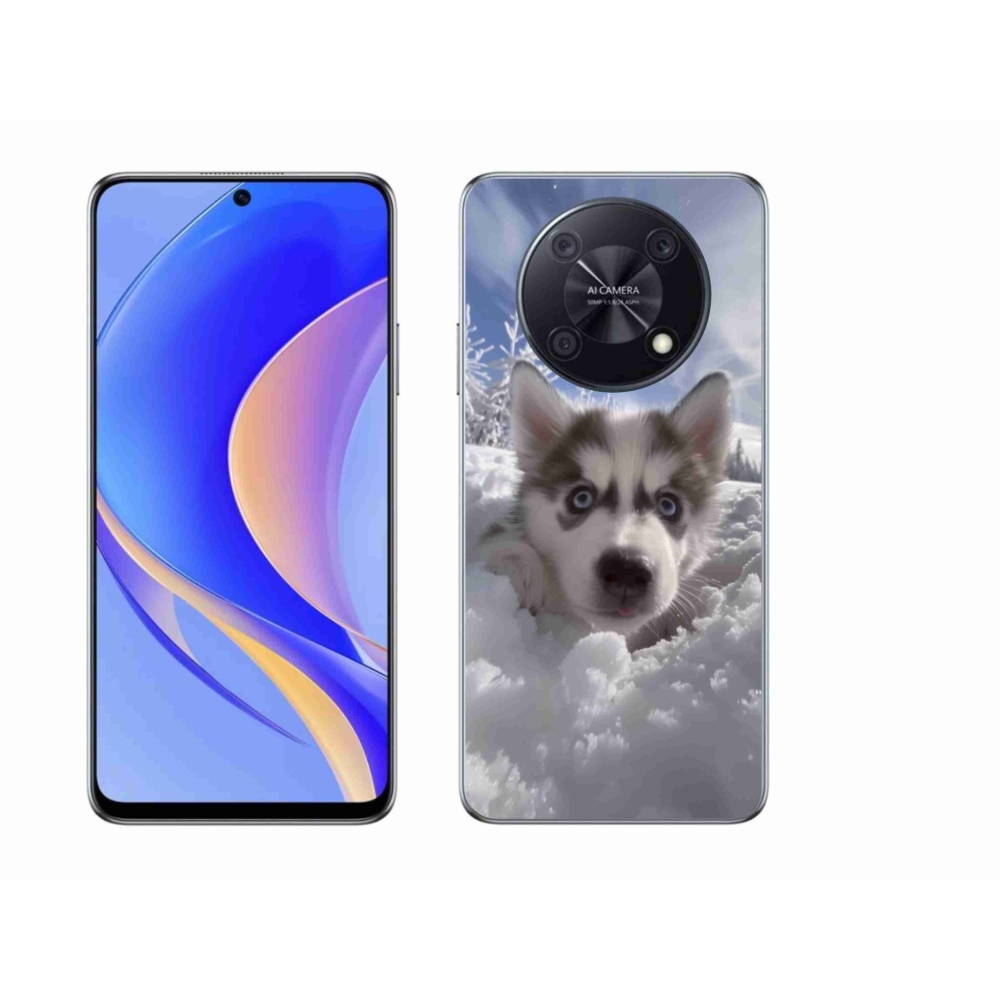 Gelový kryt mmCase na Huawei Nova Y90 - husky ve sněhu