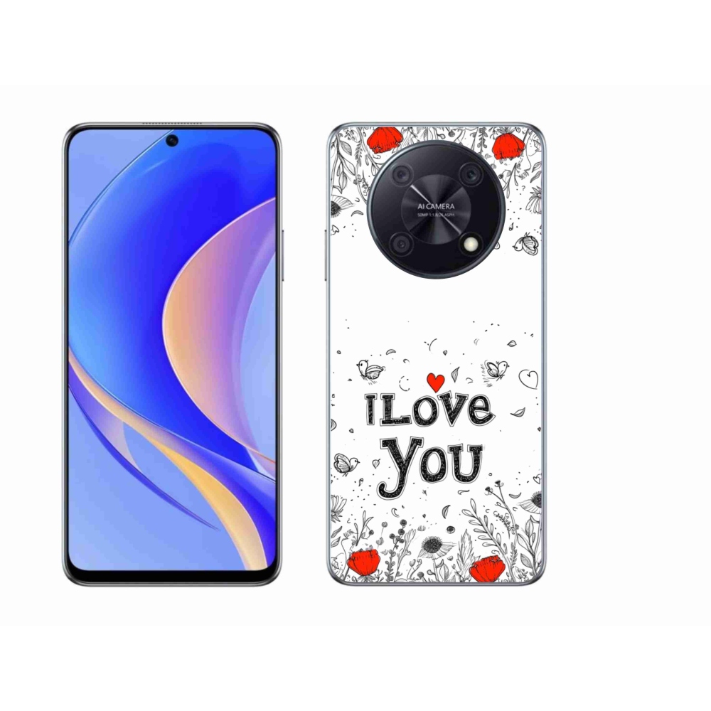 Gelový kryt mmCase na Huawei Nova Y90 - I love you bílé pozadí