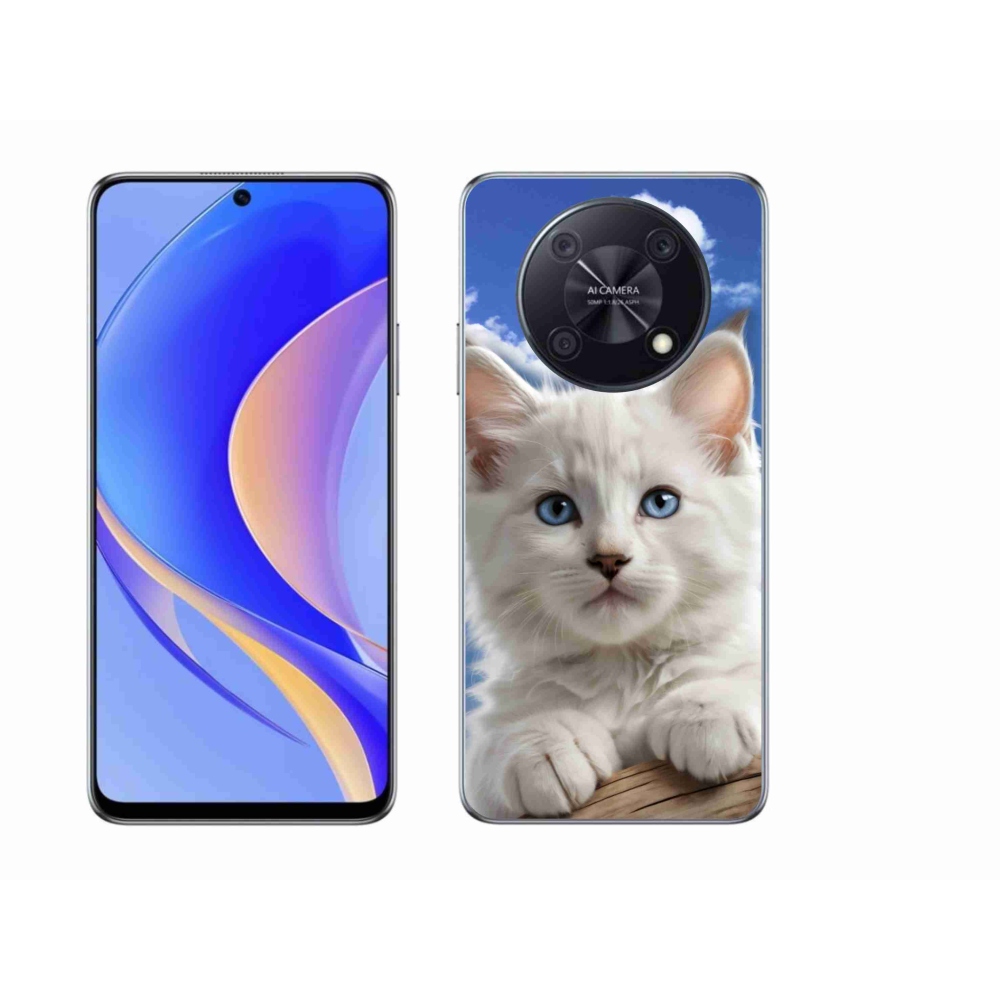 Gelový kryt mmCase na Huawei Nova Y90 - kotě a oblaka