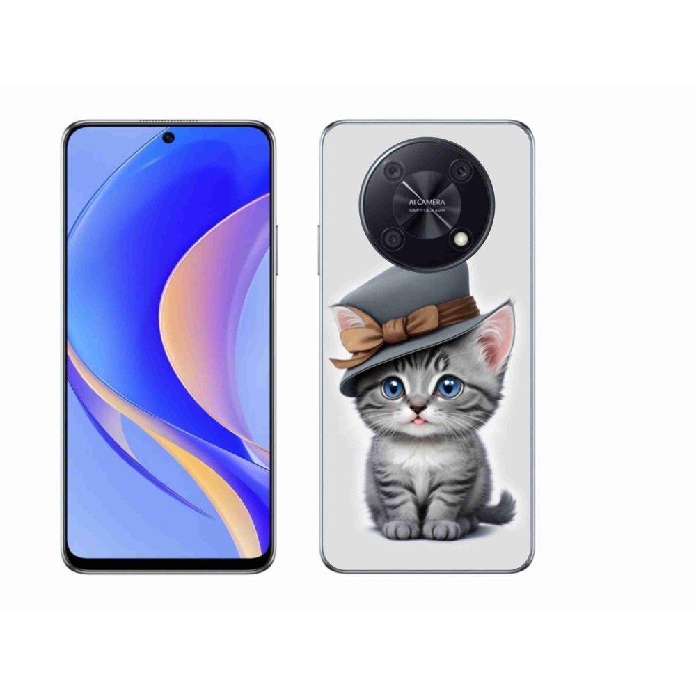 Gelový kryt mmCase na Huawei Nova Y90 - kotě s kloboukem