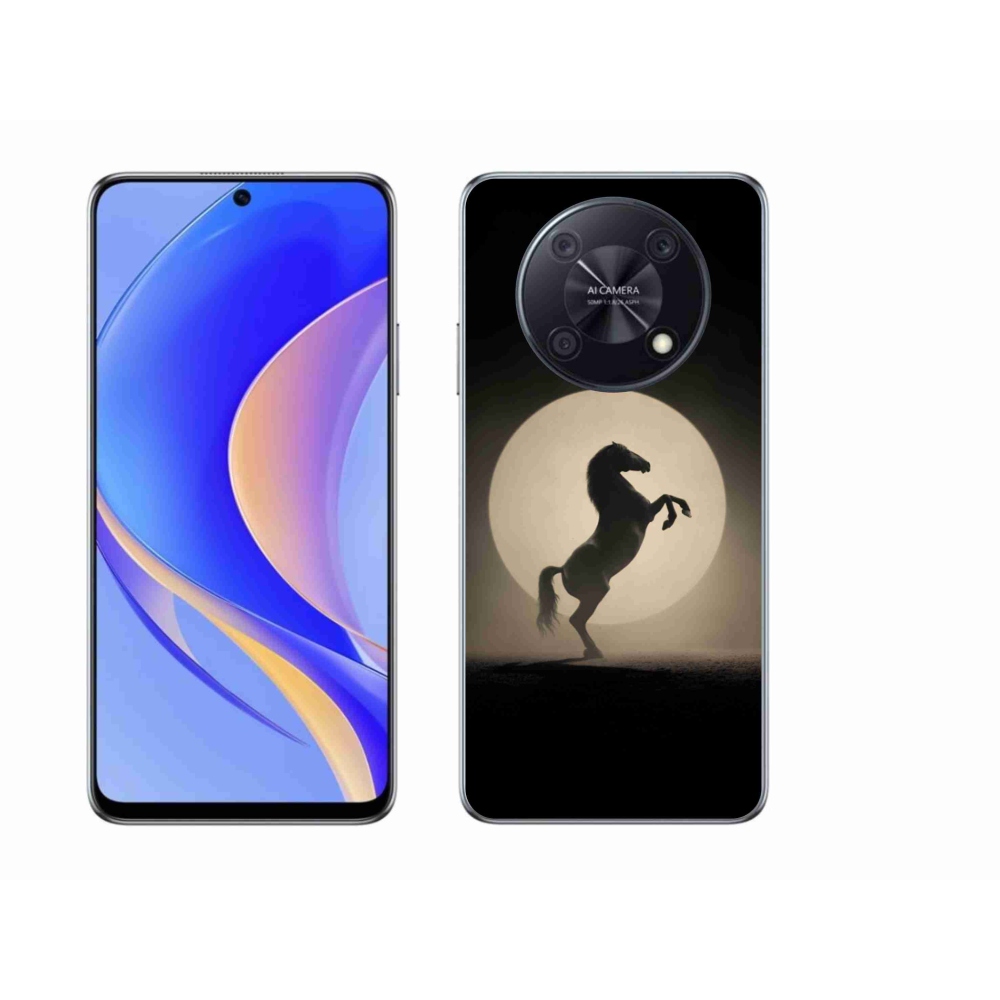 Gelový kryt mmCase na Huawei Nova Y90 - kůň v siluetě