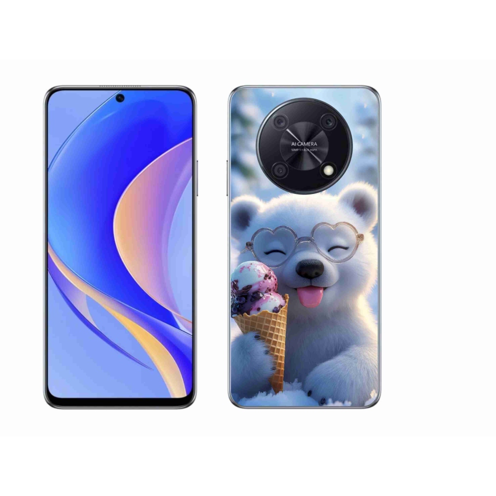 Gelový kryt mmCase na Huawei Nova Y90 - medvídek se zmrzlinou