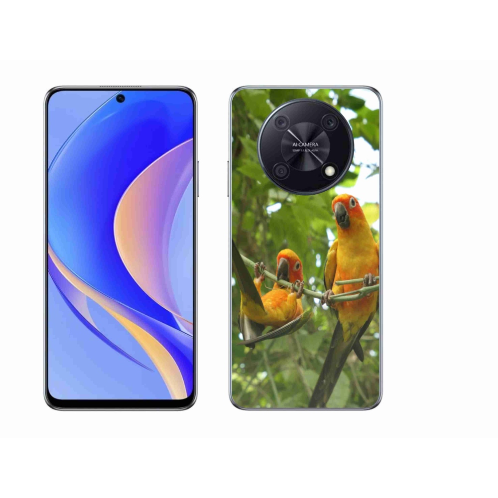 Gelový kryt mmCase na Huawei Nova Y90 - papoušci aratingy