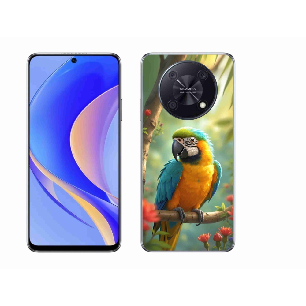 Gelový kryt mmCase na Huawei Nova Y90 - papoušek ara modrožlutá