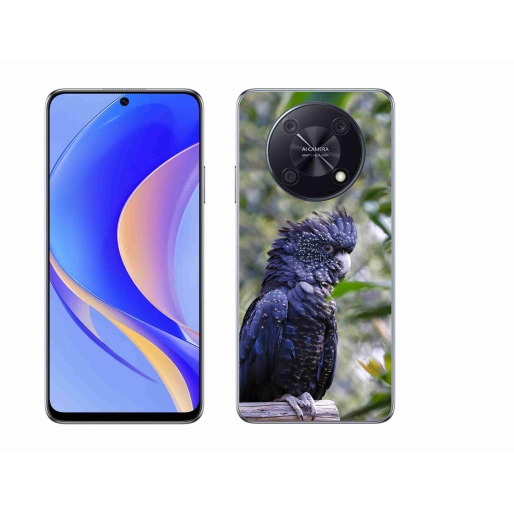 Gelový kryt mmCase na Huawei Nova Y90 - papoušek kakadu černý