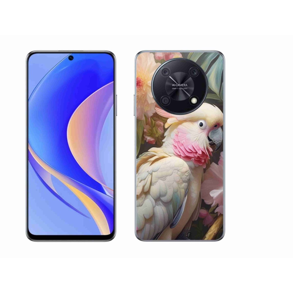 Gelový kryt mmCase na Huawei Nova Y90 - papoušek kakadu růžový 2