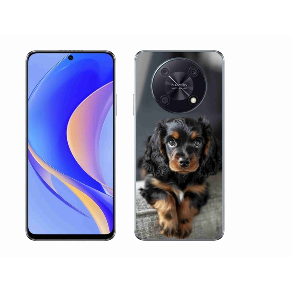 Gelový kryt mmCase na Huawei Nova Y90 - roztomilý dlouhosrstý jezevčík