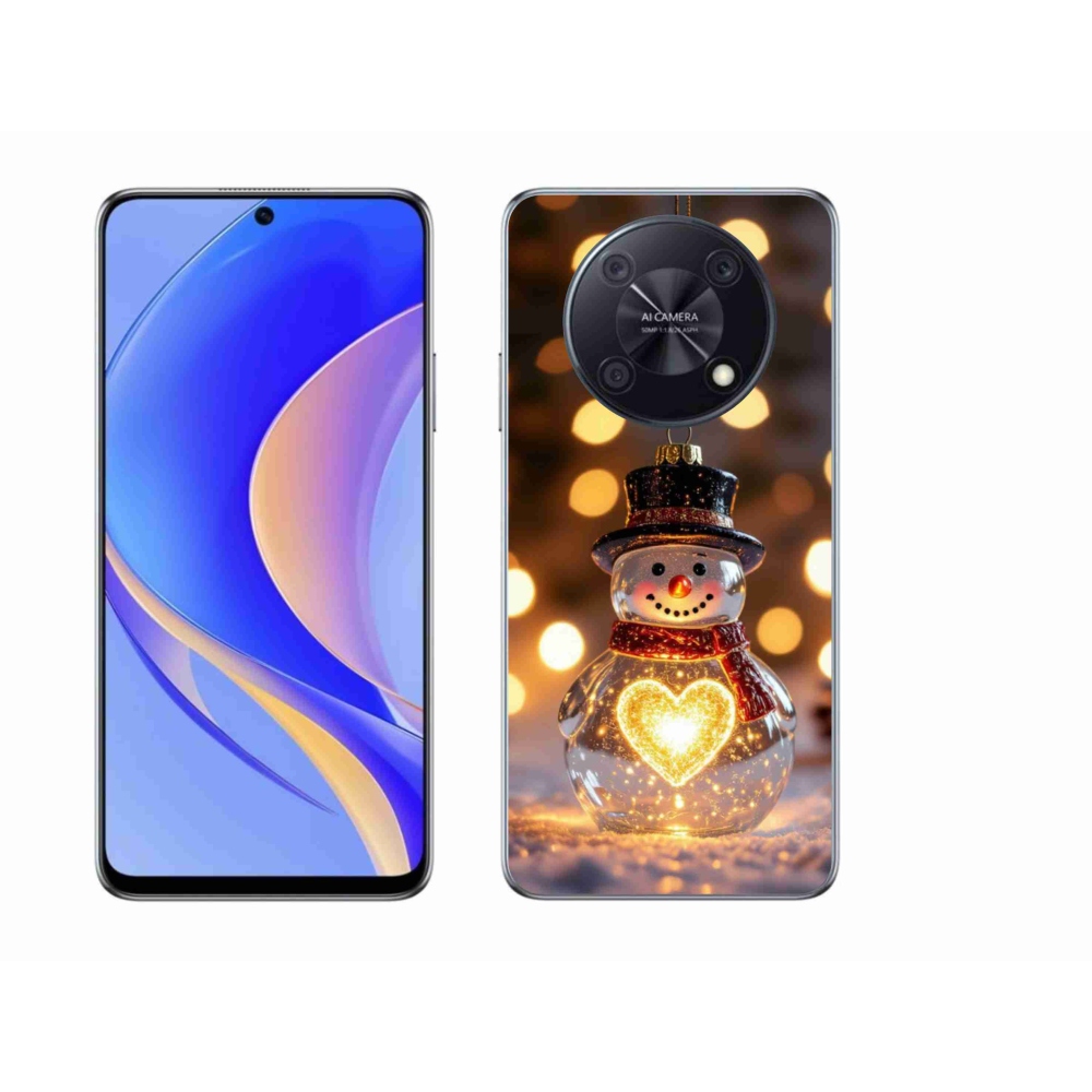 Gelový kryt mmCase na Huawei Nova Y90 - svítící vánoční sněhulák