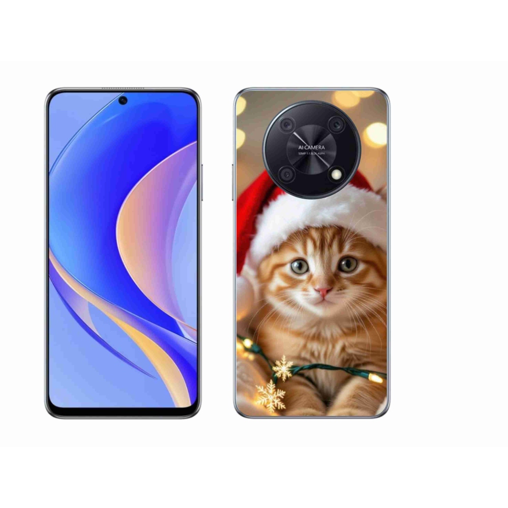 Gelový kryt mmCase na Huawei Nova Y90 - vánoční kotě
