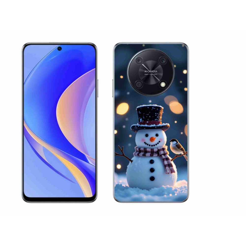 Gelový kryt mmCase na Huawei Nova Y90 - vánoční sněhulák