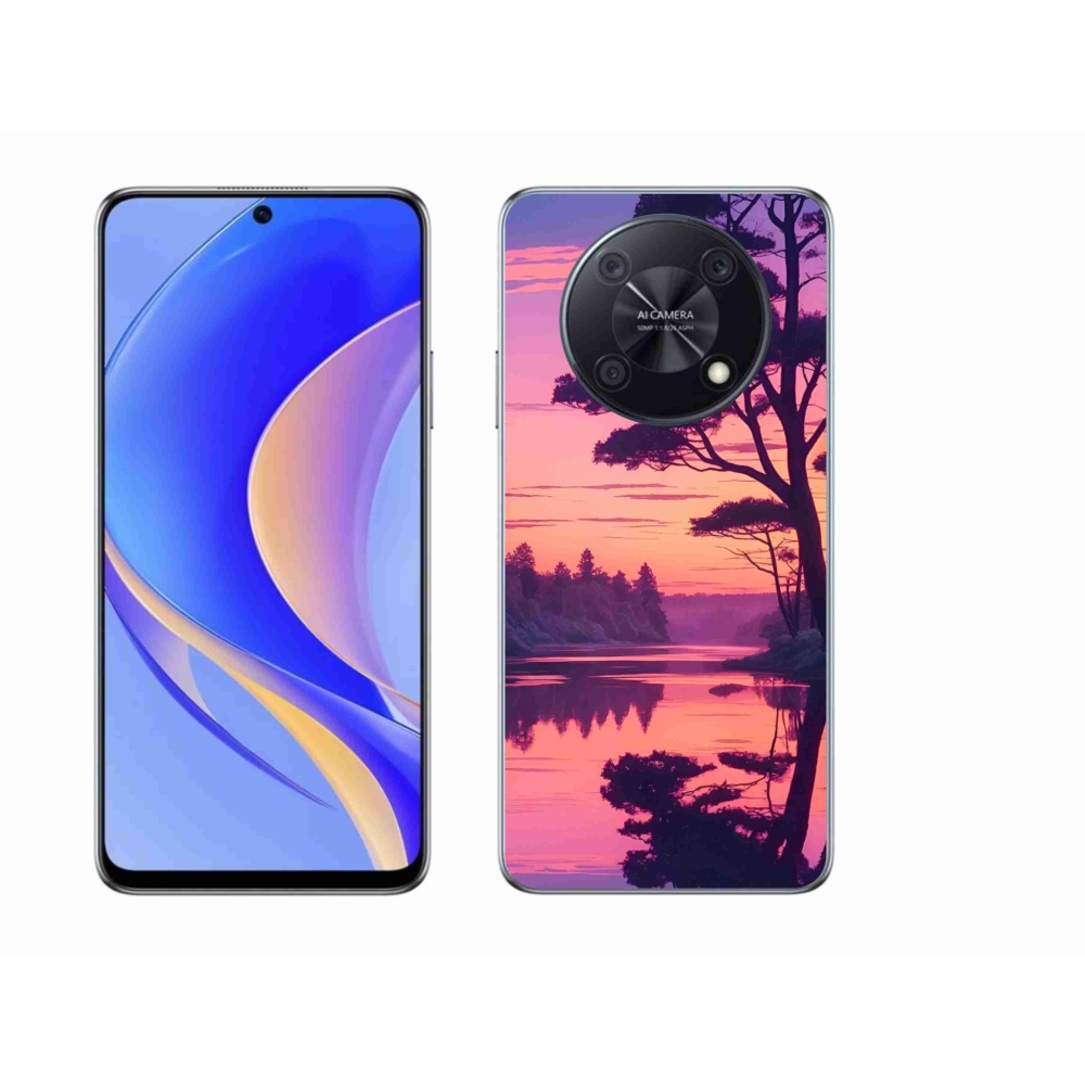 Gelový kryt mmCase na Huawei Nova Y90 - západ slunce nad jezerem