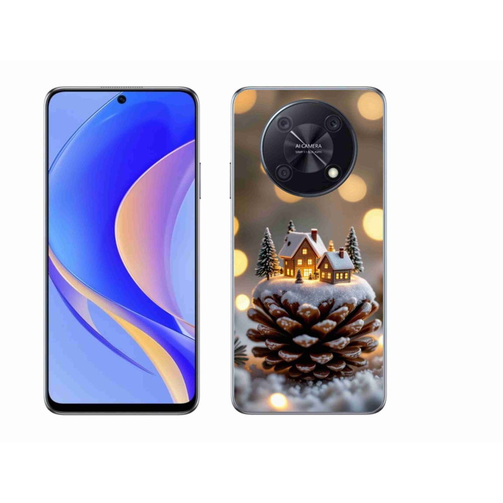 Gelový kryt mmCase na Huawei Nova Y90 - zimní vesnička