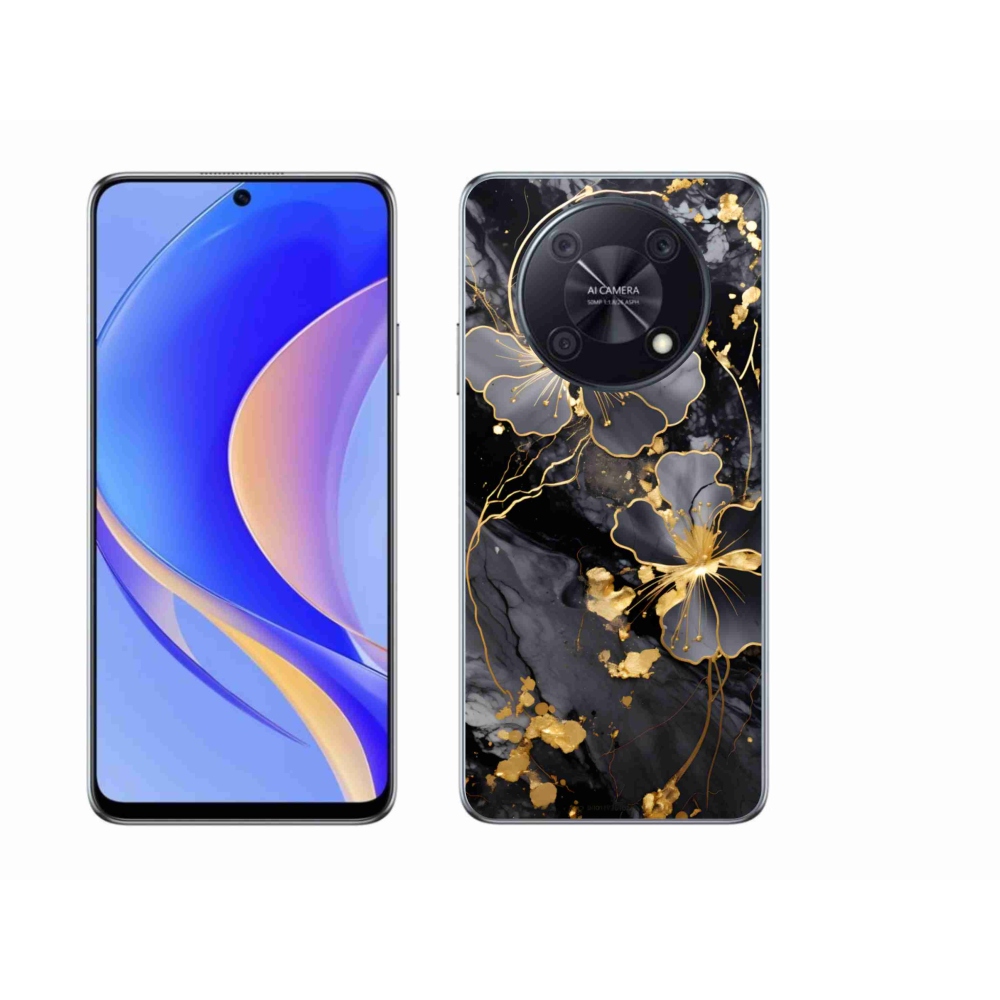Gelový kryt mmCase na Huawei Nova Y90 - zlaté květy