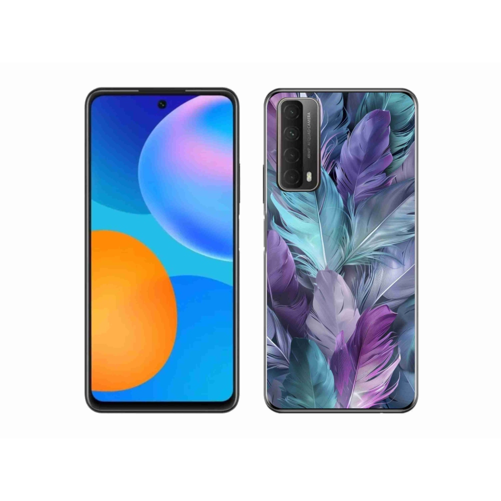 Gelový kryt mmCase na Huawei P Smart (2021) - barevné peří 2