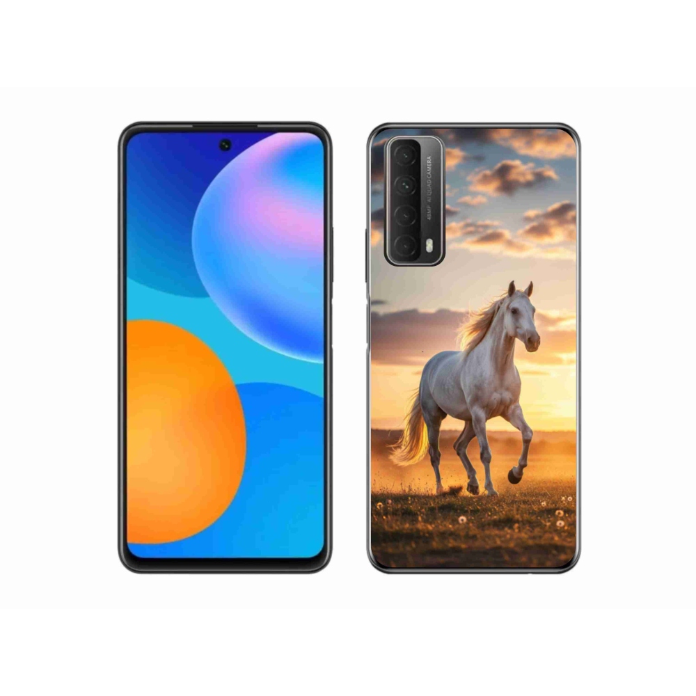 Gelový kryt mmCase na Huawei P Smart (2021) - běžící bílý kůň 2