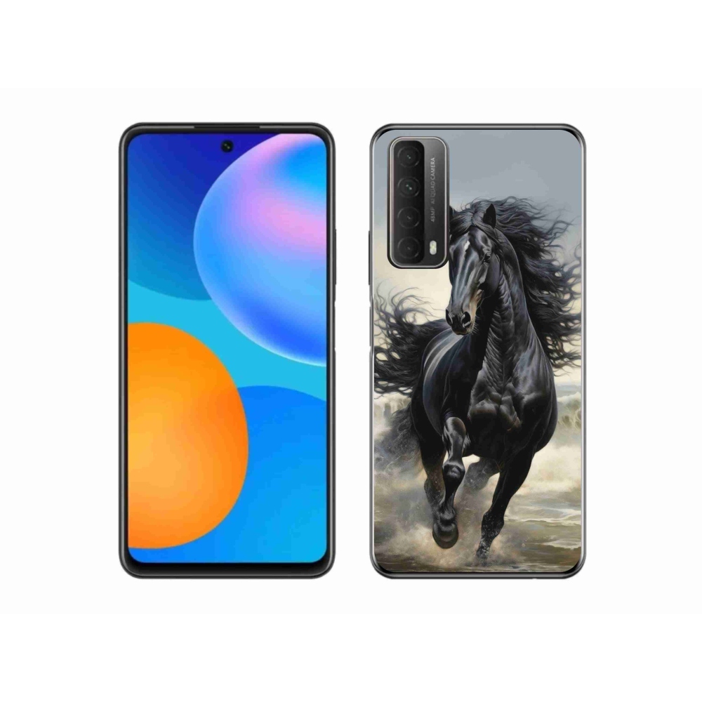Gelový kryt mmCase na Huawei P Smart (2021) - běžící černý kůň