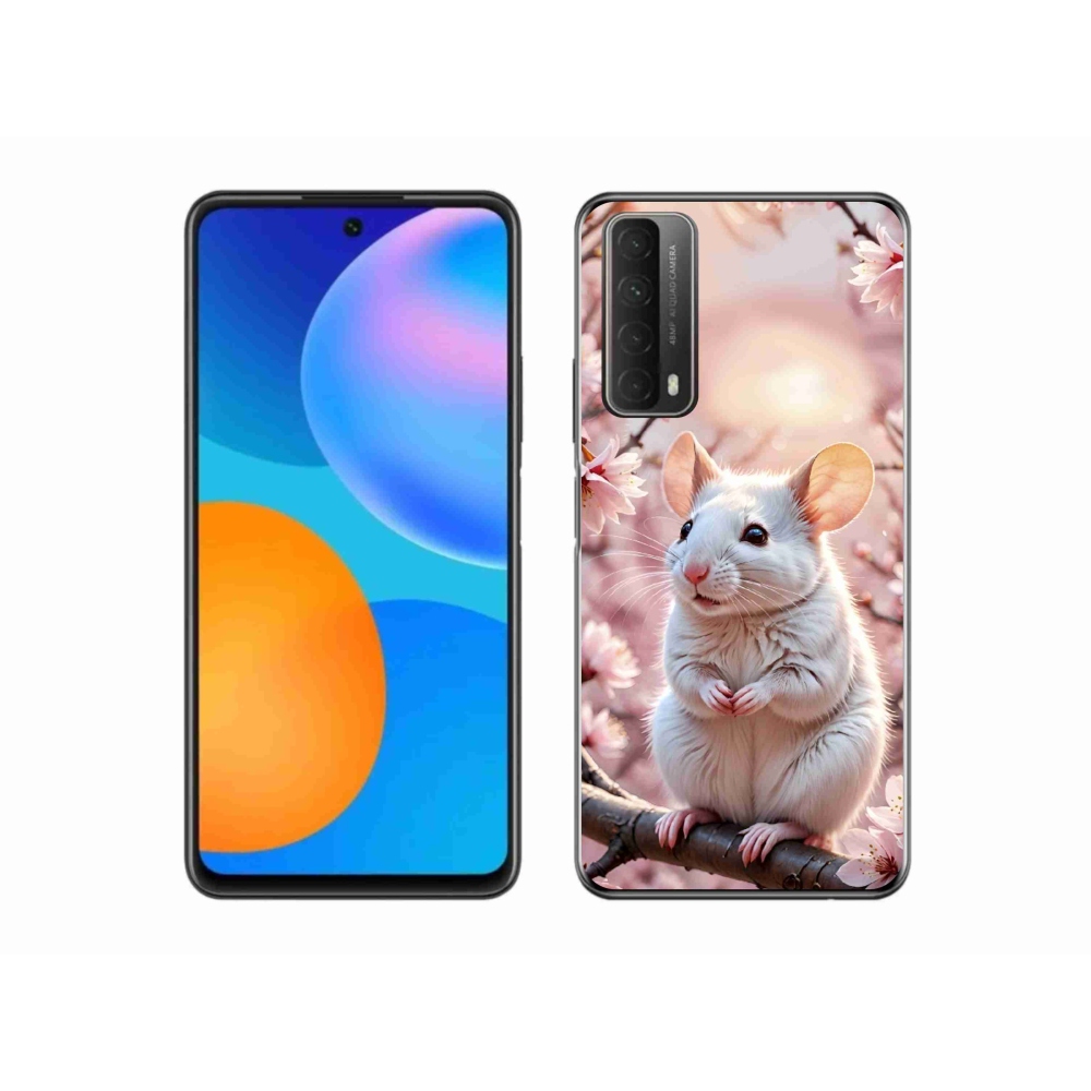 Gelový kryt mmCase na Huawei P Smart (2021) - bílá myš na větvi