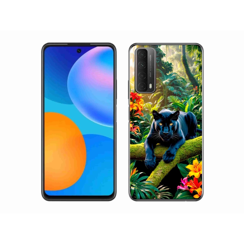 Gelový kryt mmCase na Huawei P Smart (2021) - černý panter v džungli