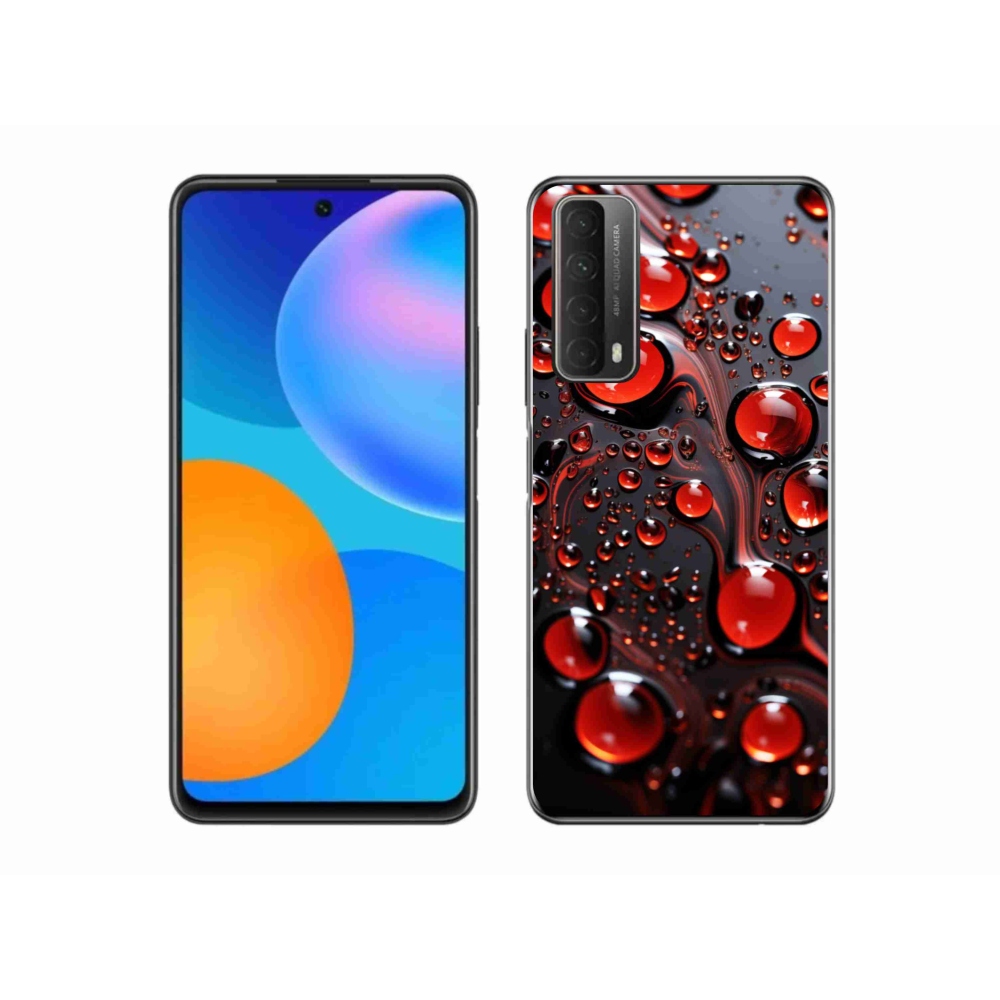 Gelový kryt mmCase na Huawei P Smart (2021) - červené kapky 2