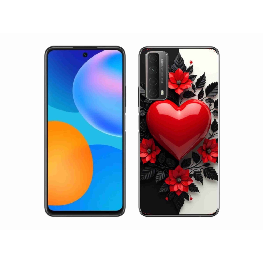 Gelový kryt mmCase na Huawei P Smart (2021) - červené srdce