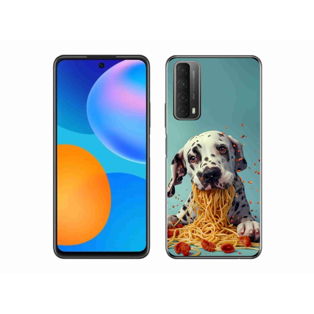 Gelový kryt mmCase na Huawei P Smart (2021) - dalmatin a špagety