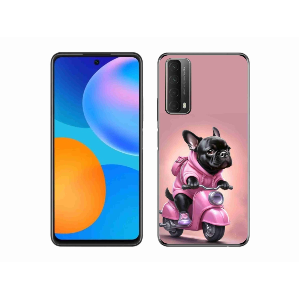 Gelový kryt mmCase na Huawei P Smart (2021) - francouzský buldoček na skútru