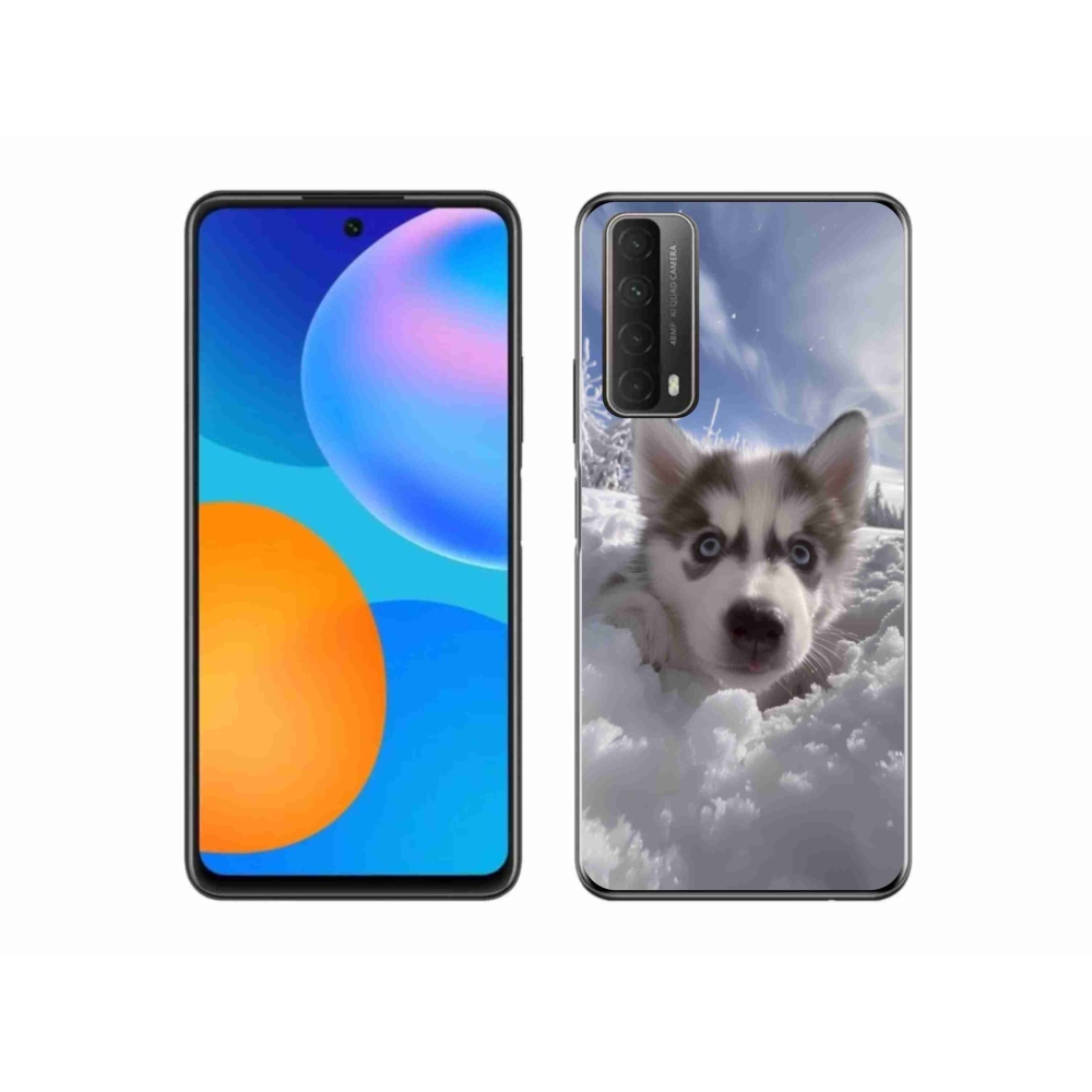 Gelový kryt mmCase na Huawei P Smart (2021) - husky ve sněhu