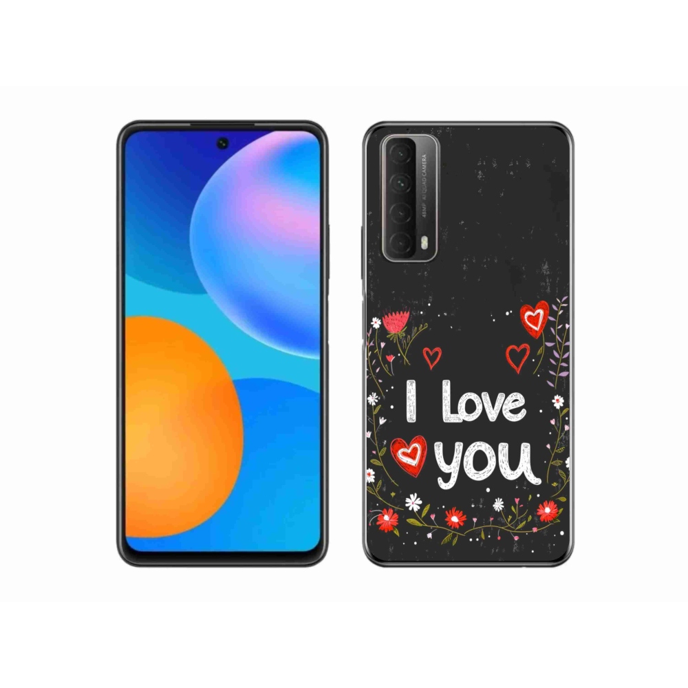 Gelový kryt mmCase na Huawei P Smart (2021) - I love you černé pozadí