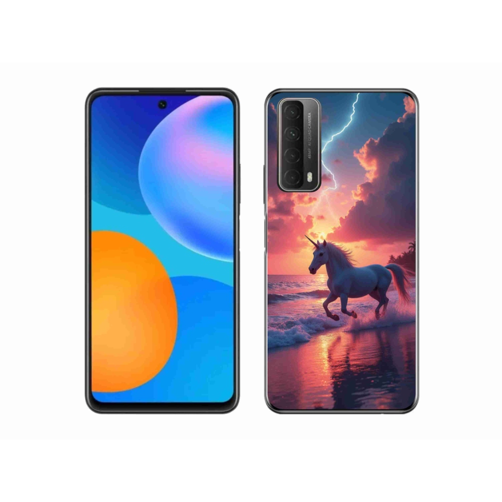 Gelový kryt mmCase na Huawei P Smart (2021) - jednorožec na pláži