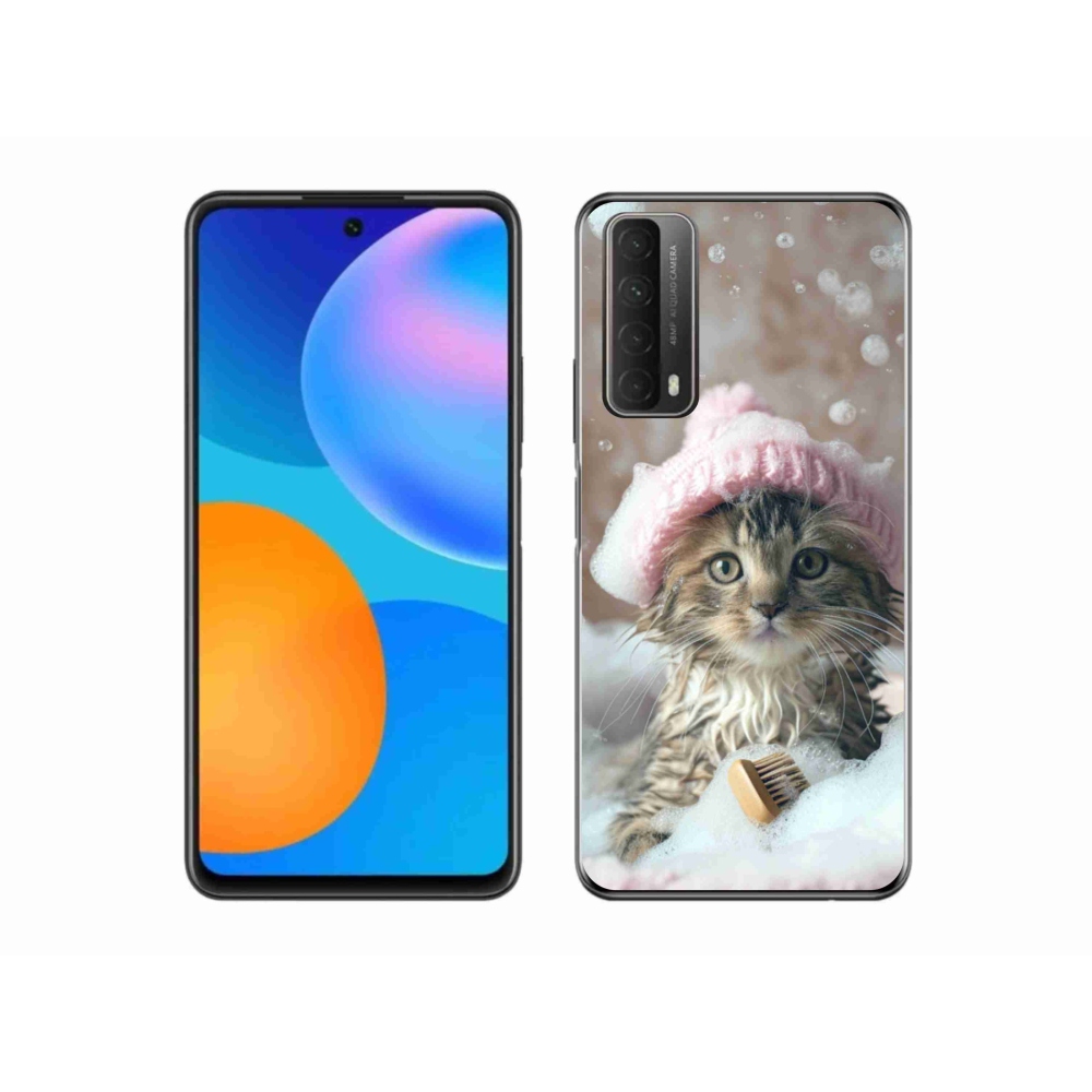 Gelový kryt mmCase na Huawei P Smart (2021) - kotě a koupel