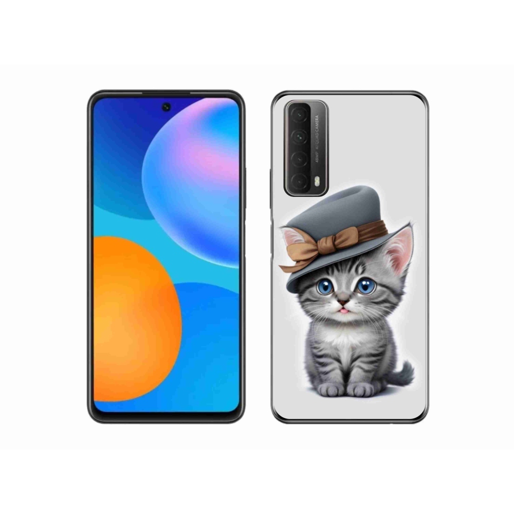 Gelový kryt mmCase na Huawei P Smart (2021) - kotě s kloboukem