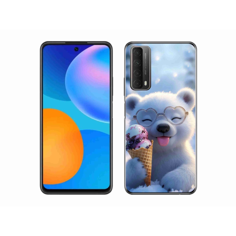 Gelový kryt mmCase na Huawei P Smart (2021) - medvídek se zmrzlinou
