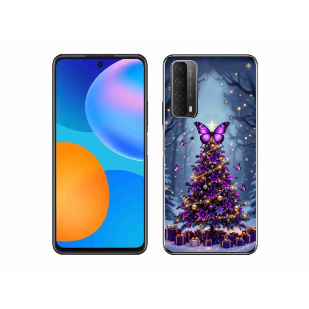 Gelový kryt mmCase na Huawei P Smart (2021) - motýlí vánoční stromek