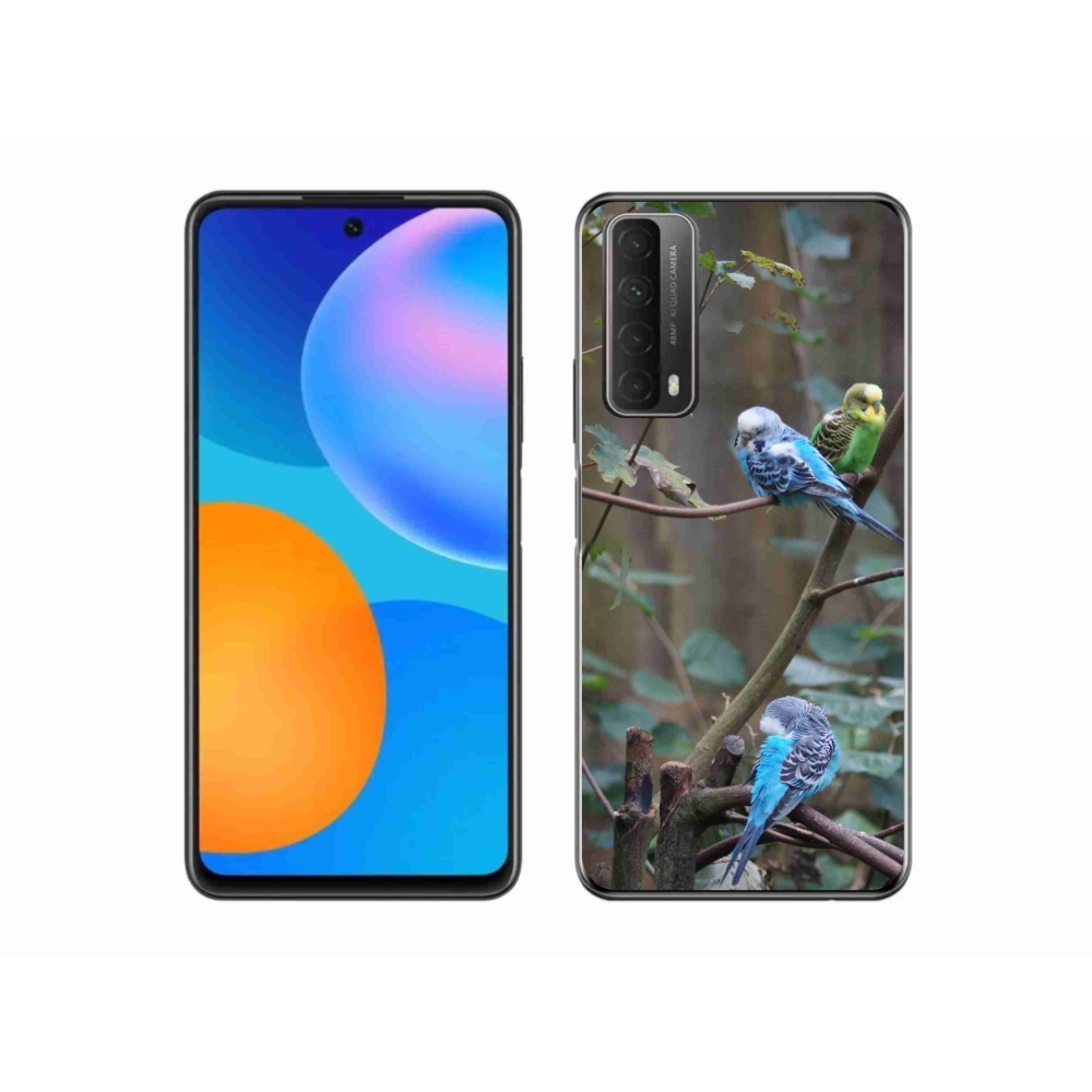 Gelový kryt mmCase na Huawei P Smart (2021) - papoušci na větvi