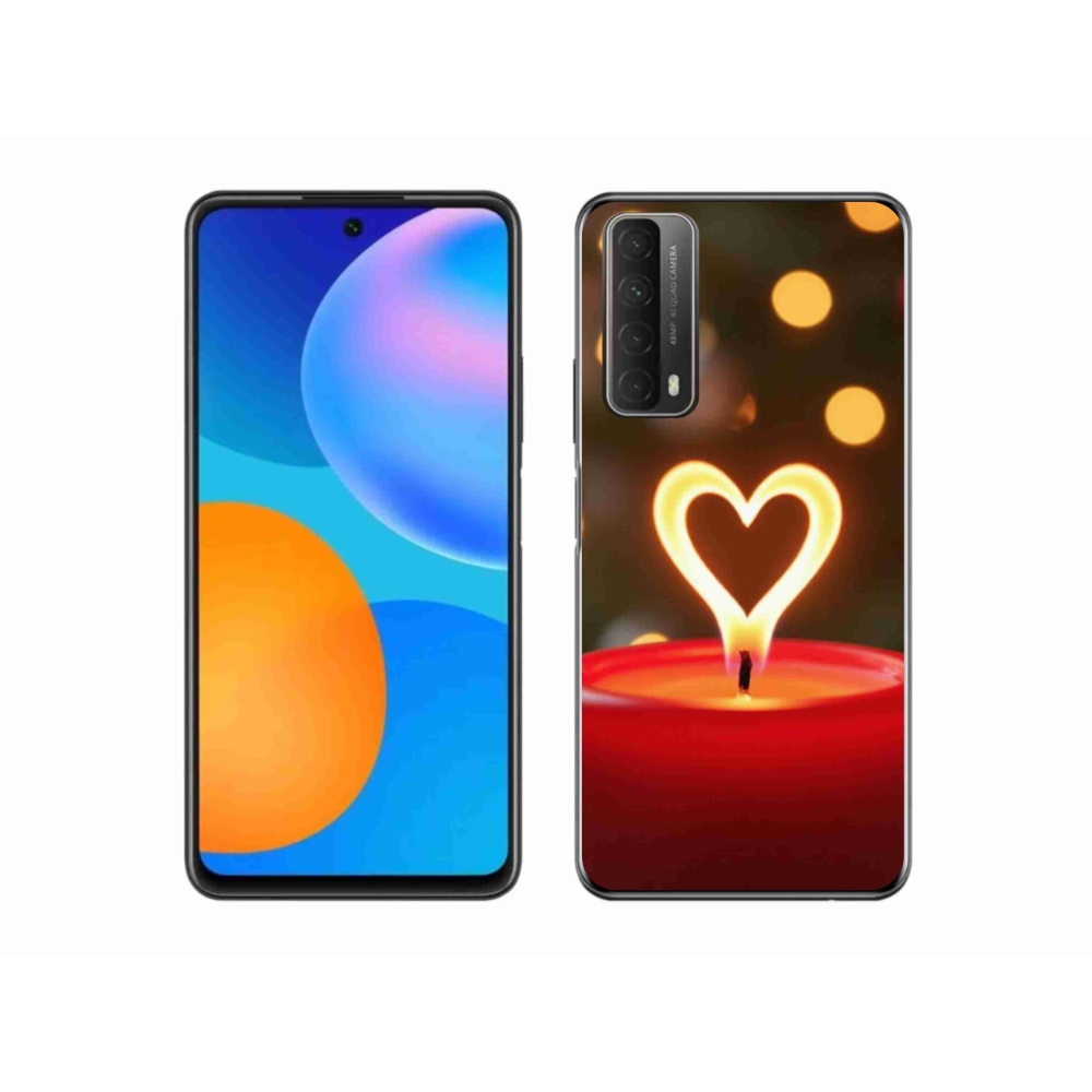 Gelový kryt mmCase na Huawei P Smart (2021) - srdce z plamene