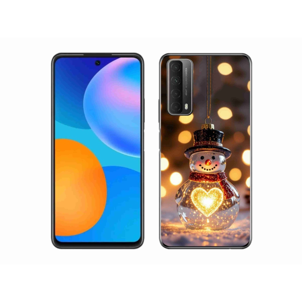 Gelový kryt mmCase na Huawei P Smart (2021) - svítící vánoční sněhulák