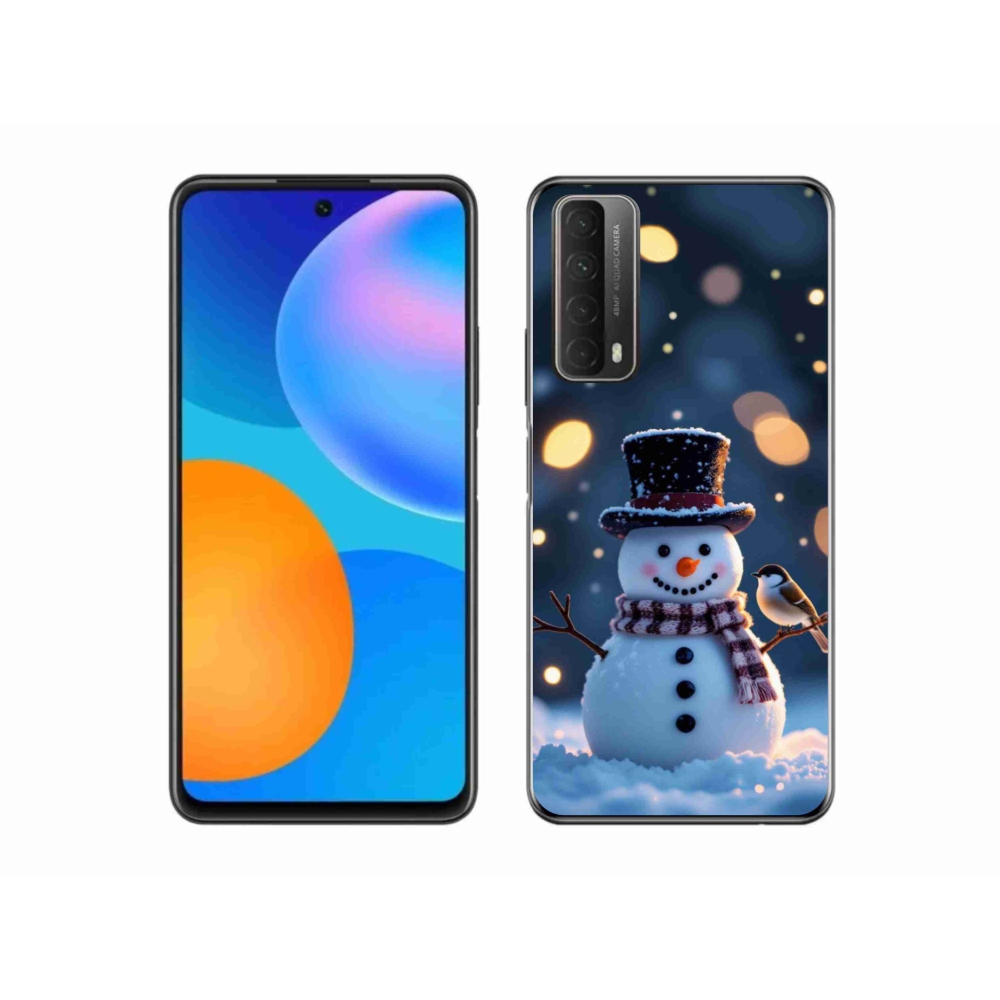 Gelový kryt mmCase na Huawei P Smart (2021) - vánoční sněhulák