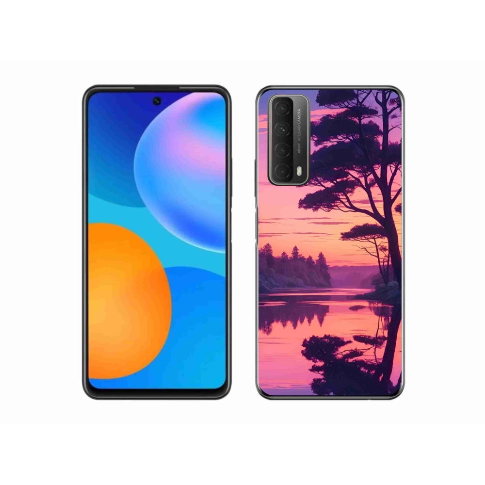 Gelový kryt mmCase na Huawei P Smart (2021) - západ slunce nad jezerem