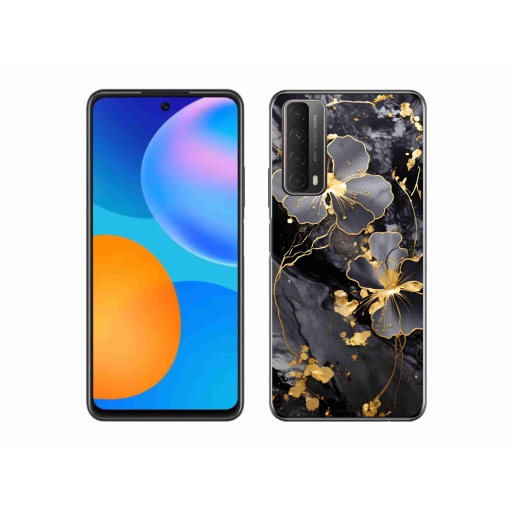 Gelový kryt mmCase na Huawei P Smart (2021) - zlaté květy